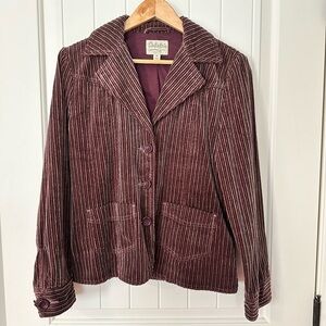 Cabela’s Blazer Jacket Wine ribbed cotton women’s size medium